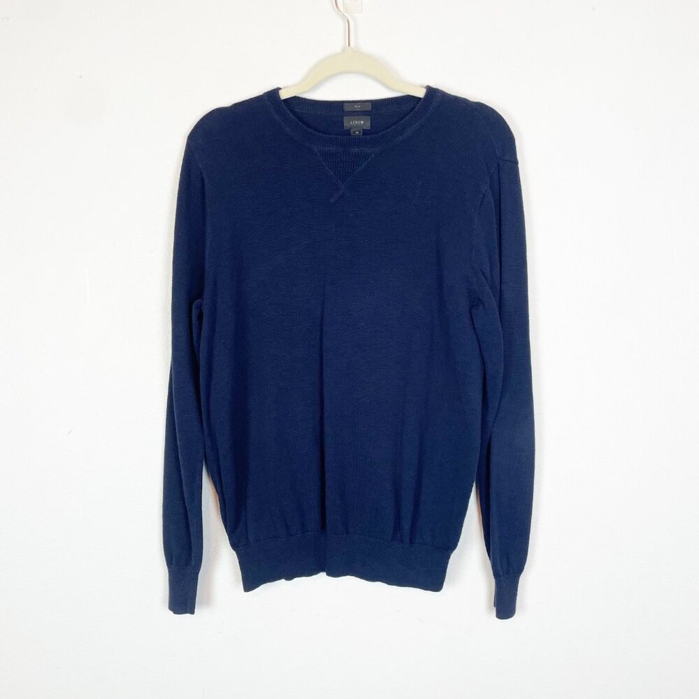 J. Crew Sweater Men's M Slim Navy Long Sleeve Shirt 100% Cotton‎ A2066 Basics